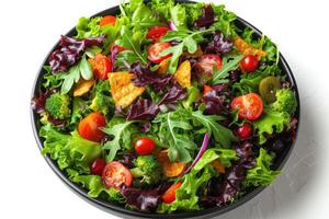 ai generato misto verdure insalata isolato cucina tavolo professionale pubblicità cibo fotografia foto