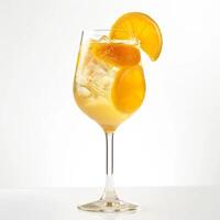 ai generato cocktail menta luglio, elegante cocktail bicchiere, pubblicità manifesto, 100 bianca sfondo, alto ris, foto