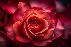 ai generato un' romantico regalo un' mazzo di rosa rosa petali significa amore foto