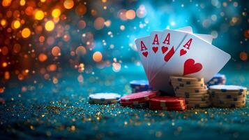 ai generato bellissimo sfondo per poker gioco pubblicità foto