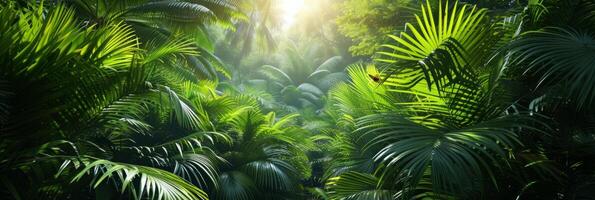 ai generato bellissimo foto di un' tropicale foresta per un' sfondo