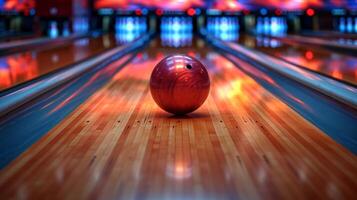 ai generato bellissimo sfondo per bowling pubblicità foto