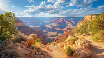 ai generato testimoniare il Meraviglia di il mille dollari canyon, con suo vasto, colorato paesaggi foto