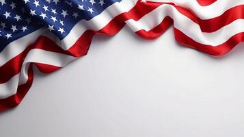 ai generato minimalista sfondo evidenziazione il iconico simboli di americano patriottismo per indipendenza giorno foto