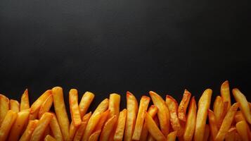 ai generato semplice ancora Impressionante foto in mostra il simmetria e bellezza di disposte francese patatine fritte