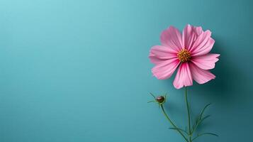 ai generato minimalista foto con un' singolo fiore, simboleggiante un' La madre di amore e nutrimento presenza.