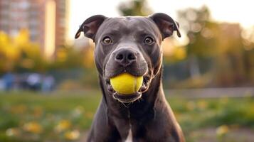 ai generato bellissimo cane guardare a il telecamera. foto