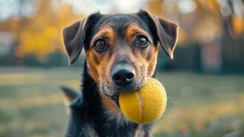 ai generato bellissimo cane guardare a il telecamera. foto