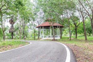 gazebo su il strada nel il parco, Tailandia. foto