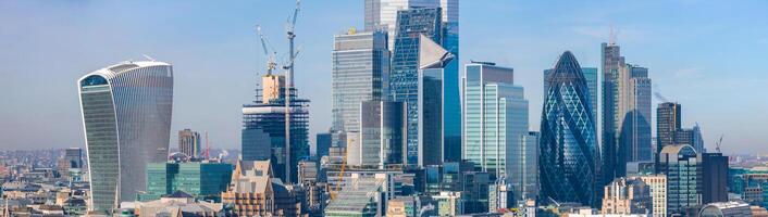 panoramico Visualizza di il città di Londra attività commerciale quartiere. foto