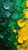 ai generato verde e giallo tela abilità artistica foto
