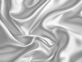 ai generato bianca grigio raso struttura quello è bianca argento tessuto seta sfondo con bellissimo morbido sfocatura modello naturale. foto