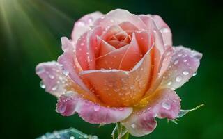 ai generato bellissimo un' rosa colore rosa nel studio foto