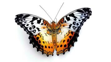 ai generato bellissimo la farfalla, malese merlettatura, leopardo lacewing farfalla isolato su bianca sfondo. foto