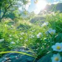 ai generato luminosa e soleggiato primavera tempo metereologico crea il Perfetto giorno per sociale media inviare dimensione foto