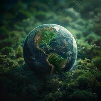 ai generato terra giorno ispirazione verde pianeta simboleggia natura protezione e conservazione per sociale media inviare dimensione foto