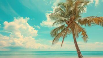 ai generato palma e tropicale spiaggia foto