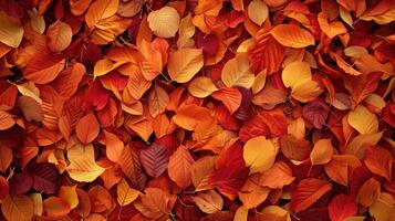 ai generato rosso e arancia autunno le foglie sfondo foto