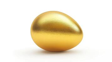ai generato uno d'oro uovo isolato su bianca sfondo. concettuale Immagine foto