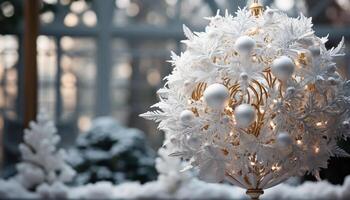 ai generato inverno neve decora natura nel celebrazione stagione generato di ai foto