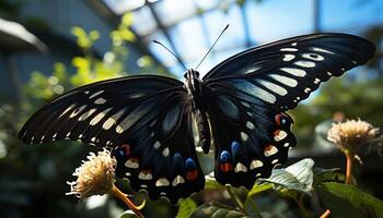 ai generato vivace farfalla nel natura, volante con eleganza generato di ai foto