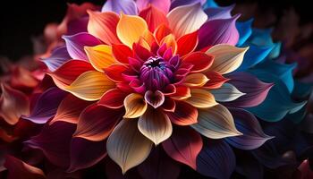 ai generato astratto fiore testa nel vivace colori, simboleggiante romanza e eleganza generato di ai foto
