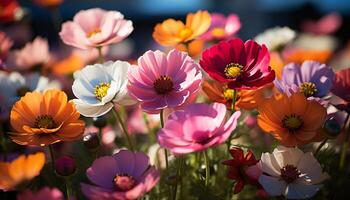 ai generato vivace colori fiorire nel natura formale giardino generato di ai foto