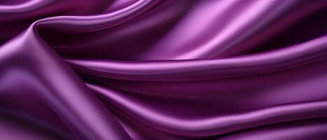 ai generato ricco viola seta stoffa con elegante pieghe e un' lucido finire foto