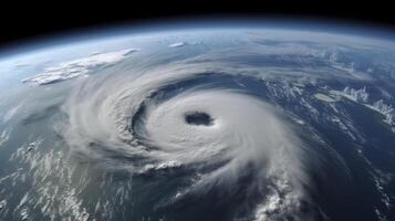 ai generato super tifone scatenando suo energia al di sopra di il oceano - un' dinamico tempo metereologico sfondo cattura il intensità di tropicale tempeste, cicloni, e tornado. foto