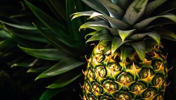 ai generato freschezza e dolcezza di maturo ananas, un' tropicale frutta diletto generato di ai foto