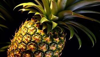 ai generato freschezza e dolcezza nel un' singolo maturo ananas, un' tropicale diletto generato di ai foto