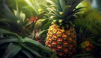 ai generato freschezza e dolcezza di maturo ananas, un' tropicale frutta diletto generato di ai foto