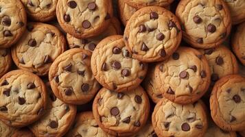 ai generato cioccolato patata fritta biscotti sfondo foto