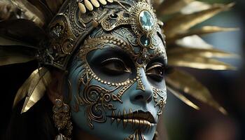 ai generato indigeno cultura maschera, eleganza e bellezza raffigurato generato di ai foto