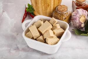 vegano cucina - biologico tofu formaggio foto