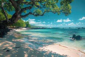 ai generato bellissimo tropicale turchese oceano spiaggia professionale fotografia foto