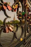 francoforte am principale, Assia, Germania, 2023 - amore su il ponte foto