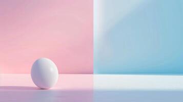 ai generato Pasqua bellissimo minimalista sfondo nel leggero rosa e leggero blu colori, foto