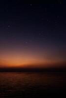 crepuscolo cielo a il lago foto