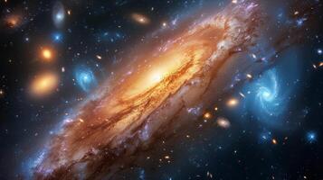 ai generato il hubble spazio telescopio cattura lontano galassie, rivelatrice loro cosmico bellezza foto