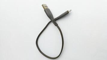 micro USB cavo isolato su bianca sfondo foto