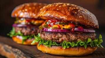 ai generato realistico delizioso hamburger foto