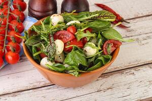 mescolare insalata con Mozzarella e pomodoro foto