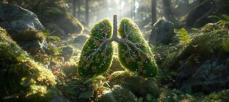 ai generato sottolineando il importanza di verde polmoni per un' sostenibile futuro copia spazio a disposizione foto