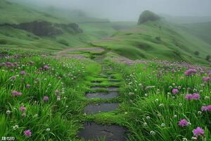 ai generato bellissimo natura montagna scenario professionale fotografia foto