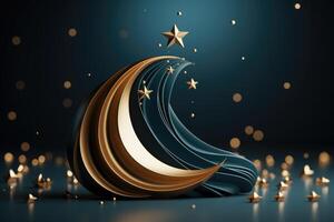 ai generato Arabo Ramadan o eid mubarak moderno parete sfondo foto