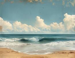 ai generato Immagine di un' spiaggia su un' soleggiato giorno foto