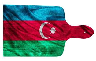 azerbaijan bandiera su bianca foto