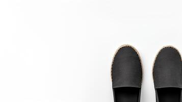 ai generato carbone espadrillas scarpe isolato su bianca sfondo con copia spazio per annuncio. generativo ai foto