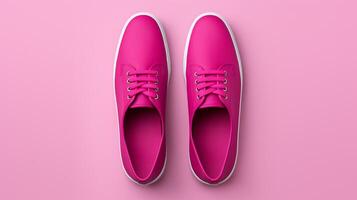 ai generato magenta mocassini scarpe isolato su bianca sfondo con copia spazio per annuncio. generativo ai foto